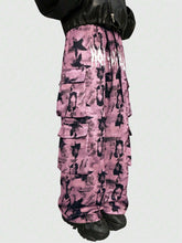 Tie Front Print Pocket Casual Pants